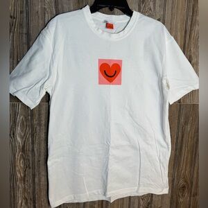 Zara White mens white T-shirt size large